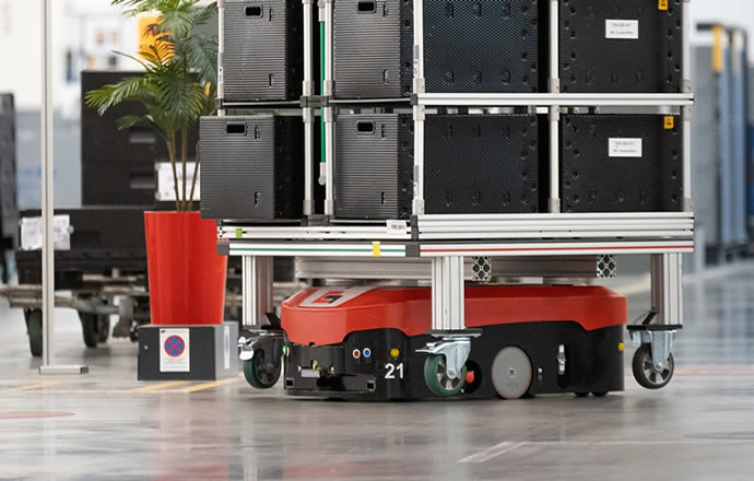 Automated guided vehicle systems in use at Audi