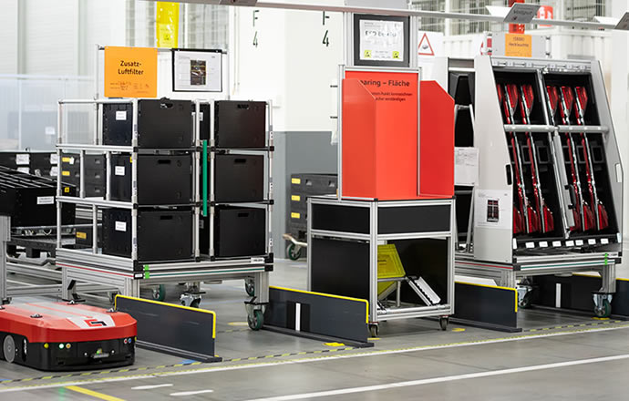 Automated guided vehicle systems in use at Audi