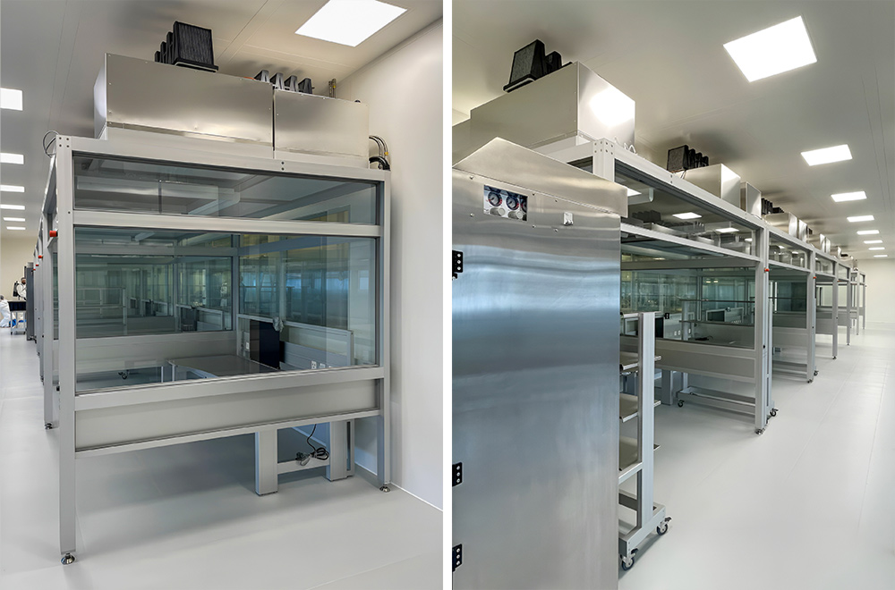 Iso cleanroom class 5 assembly cells for the optical industry